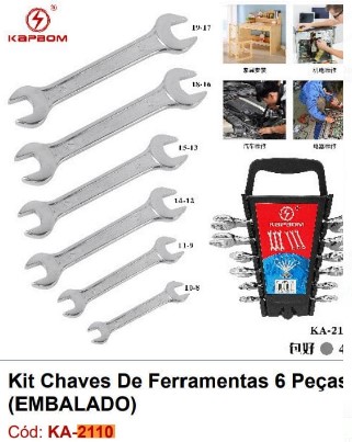  - Parafusadeira - loja c3    Cod. KIT DE CHAVE DE FERRAMENTAS KA-2110